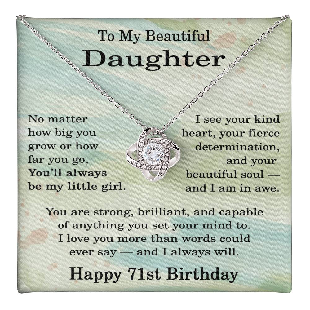 71st Birthday Gifts for Daughter - 71st Birthday Necklace for Daughter - Birthday Gift Ideas for 71 Year Old Daughter