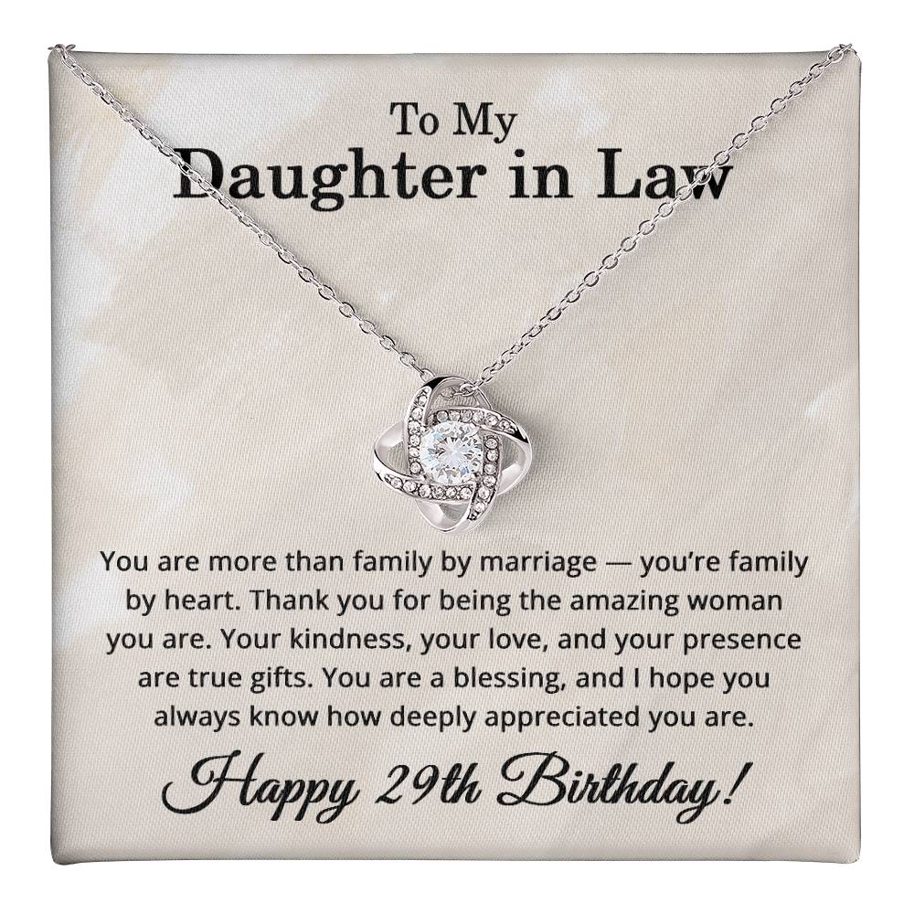 29th Birthday Gifts for Daughter in Law - To My Daughter in Law Necklace