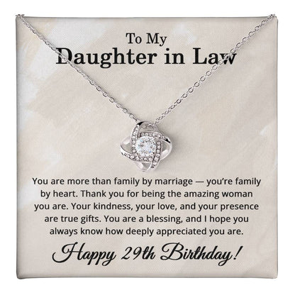 29th Birthday Gifts for Daughter in Law - To My Daughter in Law Necklace