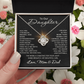 To Our Daughter Necklace – Gift from Mom and Dad – Love Knot Pendant for Birthday or Christmas