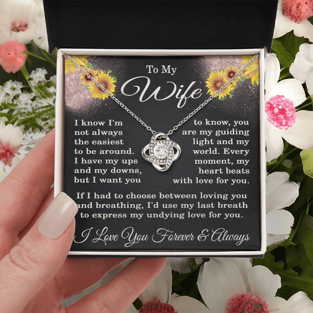 To My Wife Necklace from Husband with Flowers