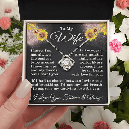 To My Wife Necklace from Husband with Flowers