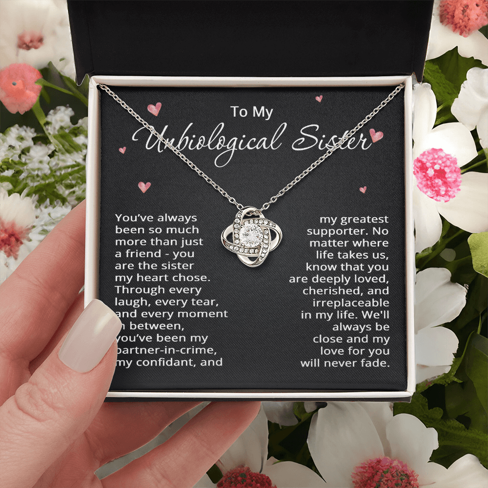 To My Unbiological Sister Necklace for Women Best Friend Gifts for Christmas Bestie Birthday Step Sister Gift for Her Bonus Sister Friendship BFF Sister-in-Law Gift