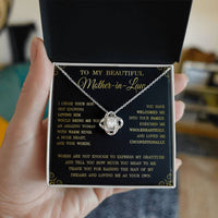 Load image into Gallery viewer, Thank You Gifts for Mother-in-Law Jewelry, To My Beautiful Mother-in-Law Necklace, Love Knot Necklace ShineOn Fulfillment
