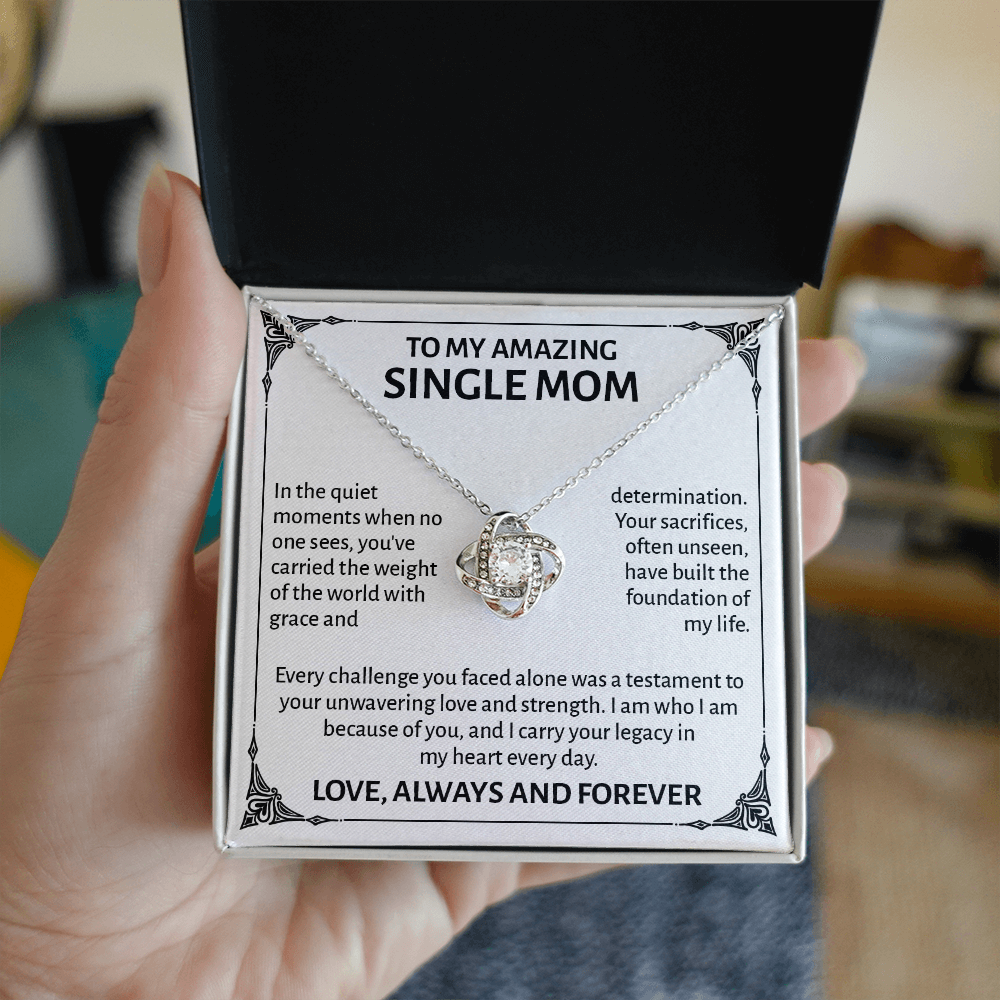 Single Mom Gift - To My Single Mom Necklace – Mother's Day Gift for Single Mom, Single Mom Christmas Gift - Birthday Gifts for Single Moms