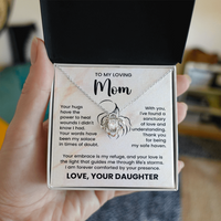 Load image into Gallery viewer, Gift for Mom from Daughter – To My Loving Mom Love Knot Necklace with Heartfelt Message Card
