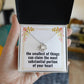 First Time Mom Necklace – Expecting Mom Gift for Baby Shower, Mother’s Day, or Birthday – Love Knot Pendant with The Smallest Things Fill the Biggest Spaces in Your Heart