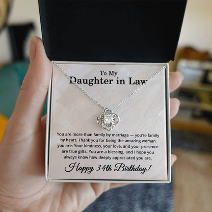34th Birthday Gifts for Daughter in Law - 34th Birthday Necklace for Daughter-in-Law - To My Daughter in Law Necklace