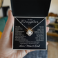 To Our Daughter Necklace – Gift from Mom and Dad – Love Knot Pendant for Birthday or Christmas