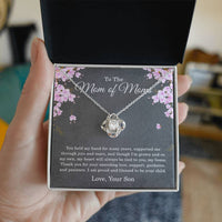 Load image into Gallery viewer, To the Mom of Moms Necklace from Son with Message Card, Sentimental Love Knot Gift for Mom ShineOn Fulfillment
