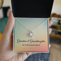 Load image into Gallery viewer, Grandma and Granddaughter Necklace Grandmother Christmas Gift An Unbreakable Bond Love Knot Pendant ShineOn Fulfillment
