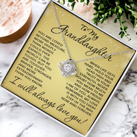 Load image into Gallery viewer, Granddaughter Gift To My Granddaughter Necklace from Grandpa Grandma Grandparents for Graduation Christmas Birthday Love Knot Pendant
