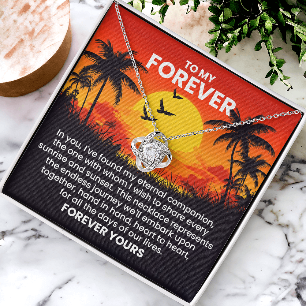 To My Forever Necklace for Wife – Romantic Valentine's Day Gift for Women, Bride Gift from Groom, Anniversary Jewelry with Inspirational Quote for Her – Perfect Gift for Wife from Husband