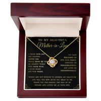 Load image into Gallery viewer, Thank You Gifts for Mother-in-Law Jewelry, To My Beautiful Mother-in-Law Necklace, Love Knot Necklace ShineOn Fulfillment
