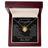 Load image into Gallery viewer, To My Daughter Necklace from Dad - Christmas Gifts for Daughter from Dad - Heartfelt Message Love Knot Pendant
