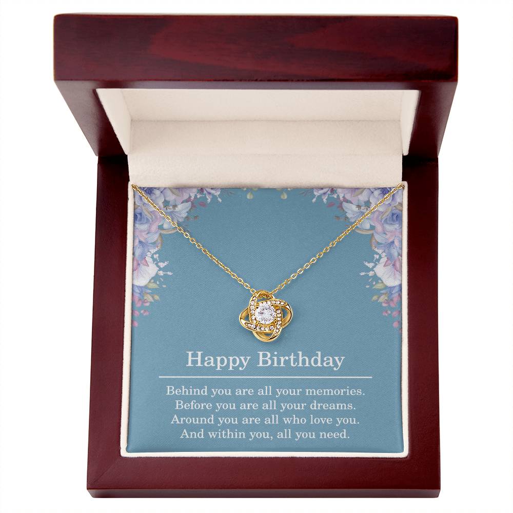 Birthday Necklace for Women - Love Knot Necklace for Best Friend