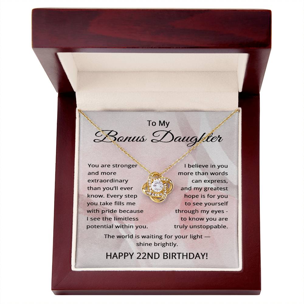 22nd Birthday Gifts for Bonus Daughter - 22nd Birthday Necklace for Stepdaughter - To My Step Daughter Necklace
