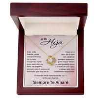 Load image into Gallery viewer, A Mi Hija Collar, Regalo Para Mi Hija de Mamá y Papá, Collar Nudo de Amor - Spanish Daughter Gift
