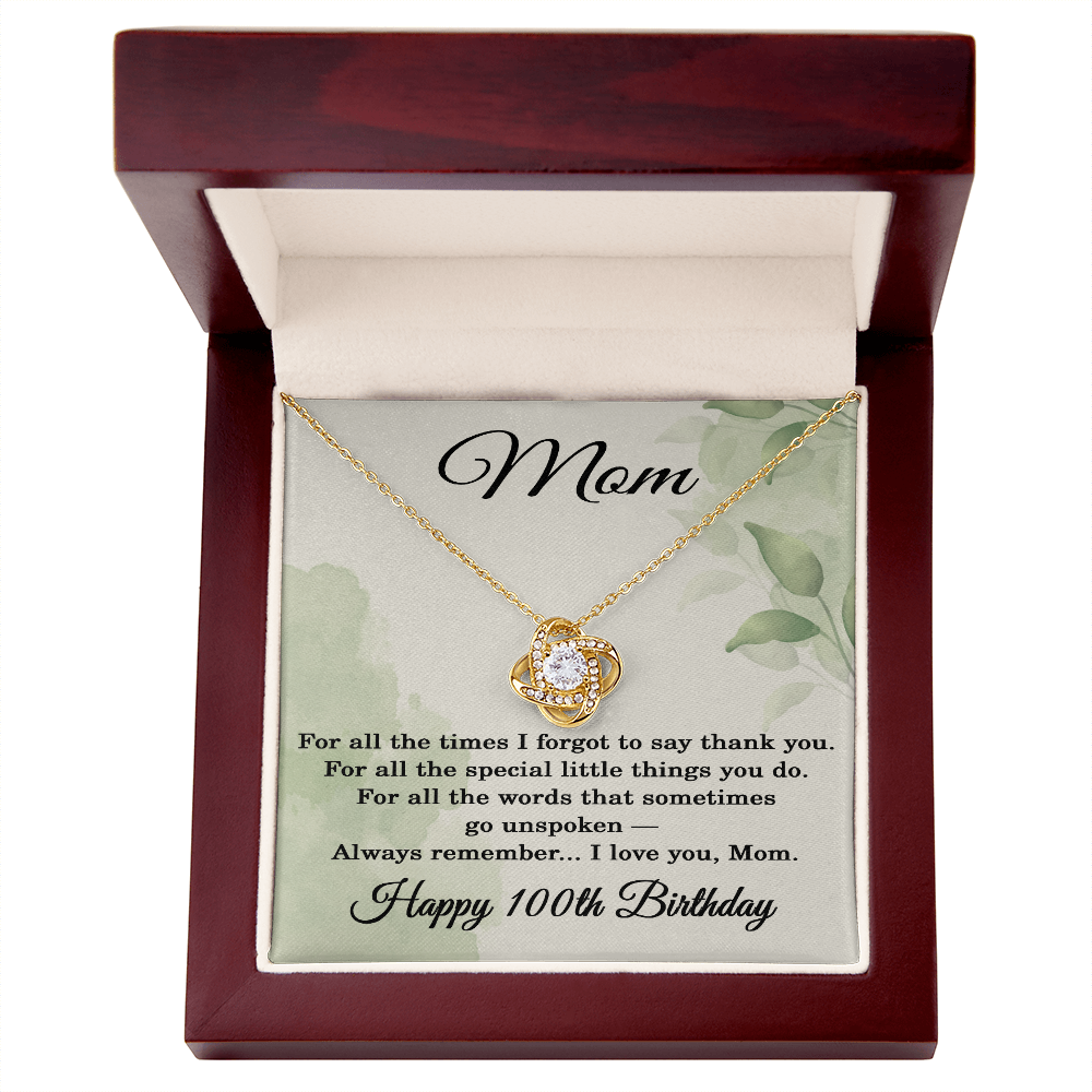 100th Birthday Gifts for Mom - 100th Birthday Necklace for Mom - Happy 100th Birthday Jewelry for Mothers