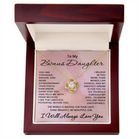 Load image into Gallery viewer, To My Bonus Daughter Necklace from Stepmom or Stepdad - Stepdaughter Gift for Birthday
