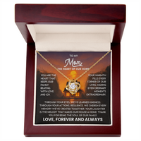 Load image into Gallery viewer, To Mom Necklace with Message Card, Sentimental Love Knot “Heart of Our Home” Gift for Mom
