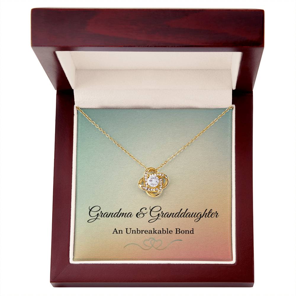 Grandma and Granddaughter Necklace Grandmother Christmas Gift An Unbreakable Bond Love Knot Pendant