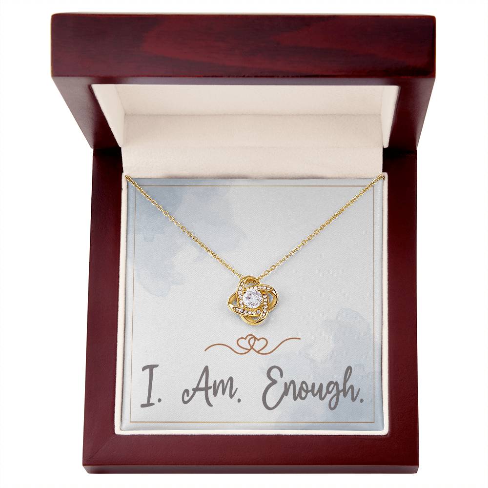 I Am Enough Necklace Christmas Gifts for Daughter Affirmation Necklace for Women Love Knot Necklace