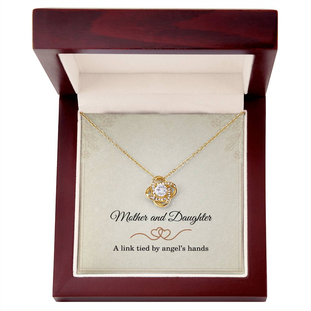 Mother’s Day Gift for Daughter – Mother and Daughter Love Knot Pendant for Birthday or Christmas – A Link Tied by Angels Hands