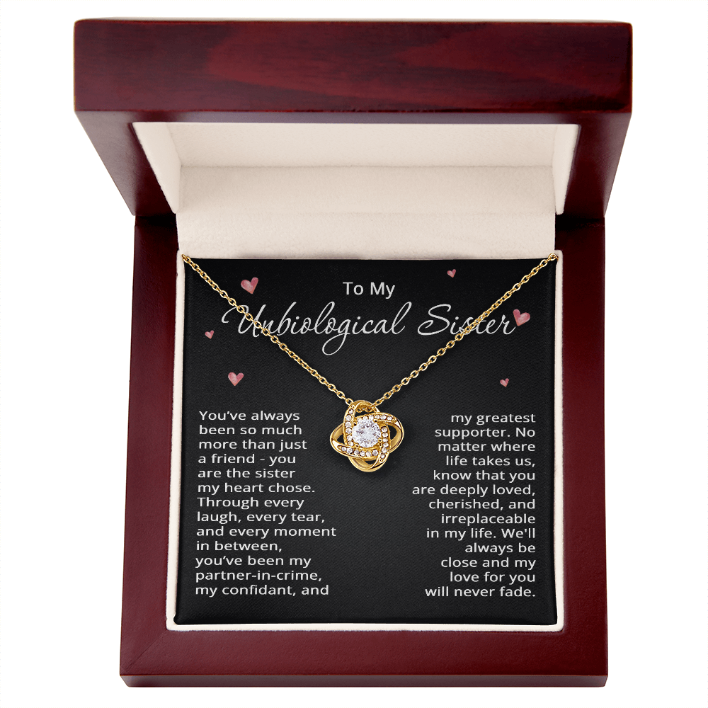 To My Unbiological Sister Necklace for Women Best Friend Gifts for Christmas Bestie Birthday Step Sister Gift for Her Bonus Sister Friendship BFF Sister-in-Law Gift