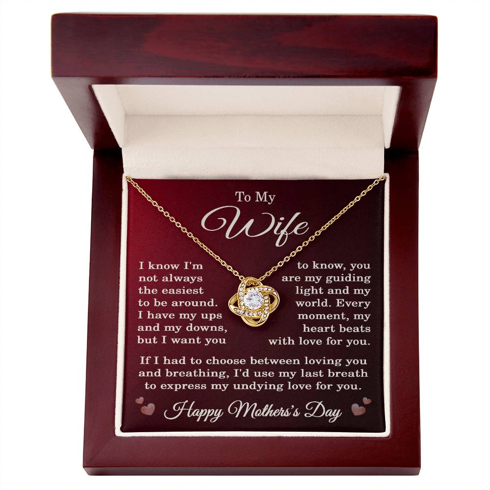 To My Wife Mother’s Day Necklace with Message Card – Romantic Pendant Gift for Wife