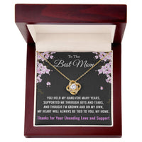 Load image into Gallery viewer, To The Best Mom Love Knot Necklace – Heartfelt Gift for Mom with Message Card ShineOn Fulfillment
