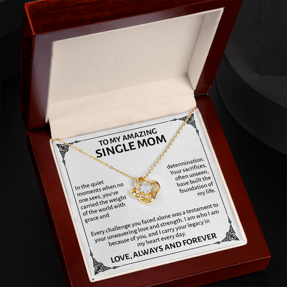 Single Mom Gift - To My Single Mom Necklace – Mother's Day Gift for Single Mom, Single Mom Christmas Gift - Birthday Gifts for Single Moms