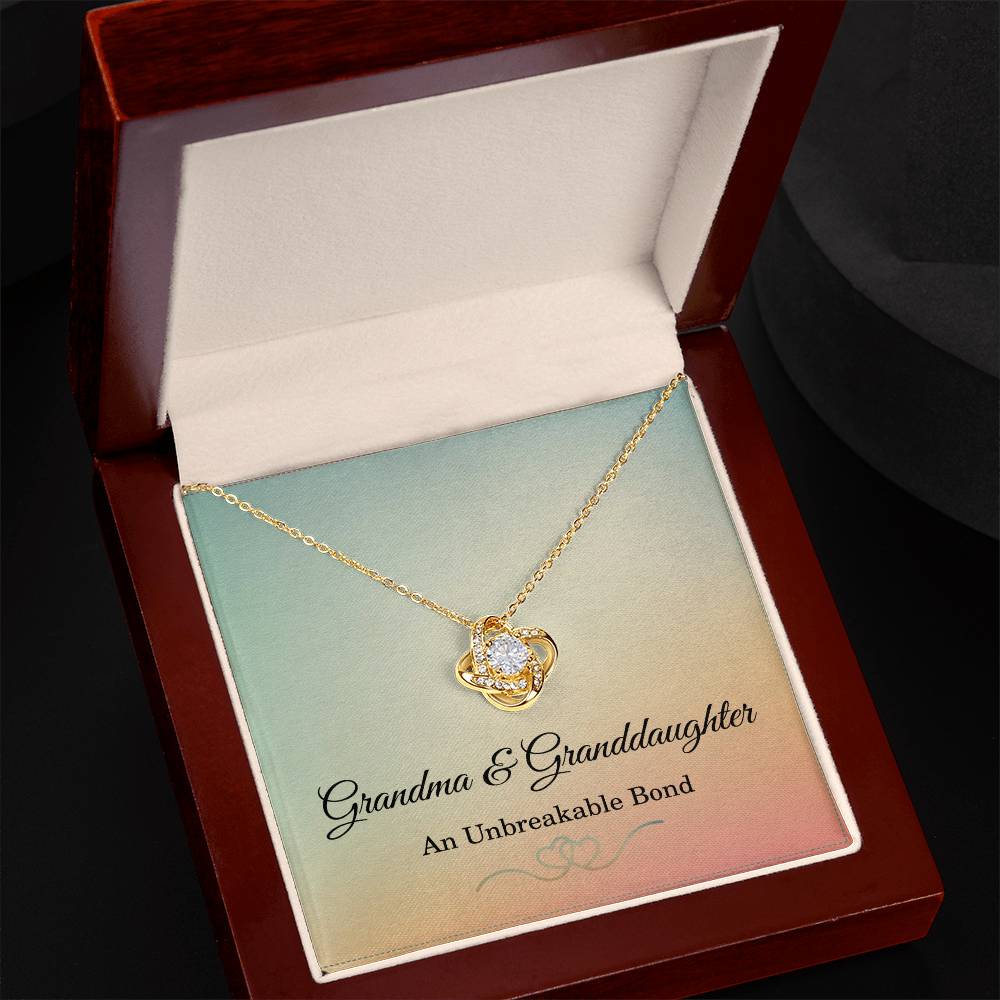 Grandma and Granddaughter Necklace Grandmother Christmas Gift An Unbreakable Bond Love Knot Pendant