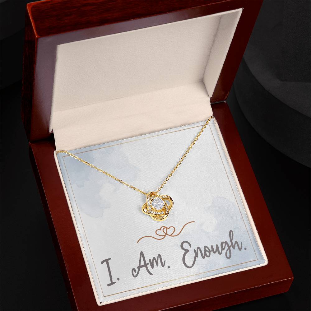 I Am Enough Necklace Christmas Gifts for Daughter Affirmation Necklace for Women Love Knot Necklace