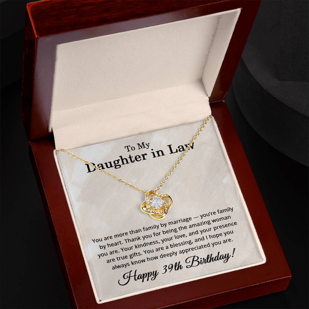 39th Birthday Gifts for Daughter in Law - 39th Birthday Necklace for Daughter-in-Law - To My Daughter in Law Necklace