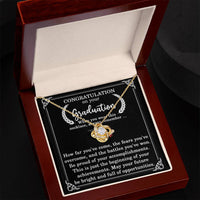Load image into Gallery viewer, Graduation Necklace for Women, Congratulations on Your Graduation, Remember How Far You've Come and Battles You've Won, Graduate Love Knot Necklace ShineOn Fulfillment

