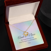 Load image into Gallery viewer, Inspirational Jewelry for Aunt, Aunt and Niece Love Knot Necklace, Gifts for Niece Birthday from Aunt, Unbreakable Bond 14K White Gold Cubic Zirconia ShineOn Fulfillment
