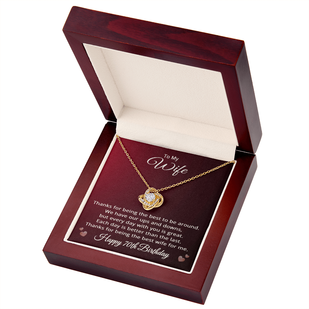 70th Wedding Anniversary Necklace for Wife - Love Knot Pendant Necklace