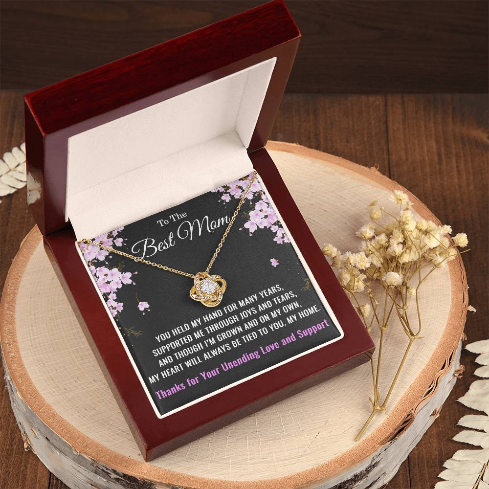 To The Best Mom Love Knot Necklace – Heartfelt Gift for Mom with Message Card
