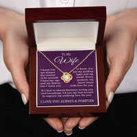 Load image into Gallery viewer, To My Wife Necklace from Husband Anniversary Jewelry for Wife with Purple Background
