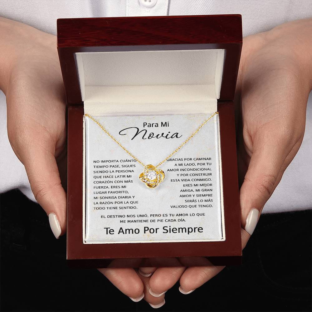 Regalo Para Novia Cumpleaños, Regalo De Aniversario Romántico en Español - Collar Love Knot