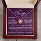 To My Wife Necklace from Husband Anniversary Gift for Wife with Purple Background