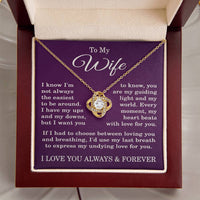 Load image into Gallery viewer, To My Wife Necklace from Husband Anniversary Jewelry for Wife with Purple Background
