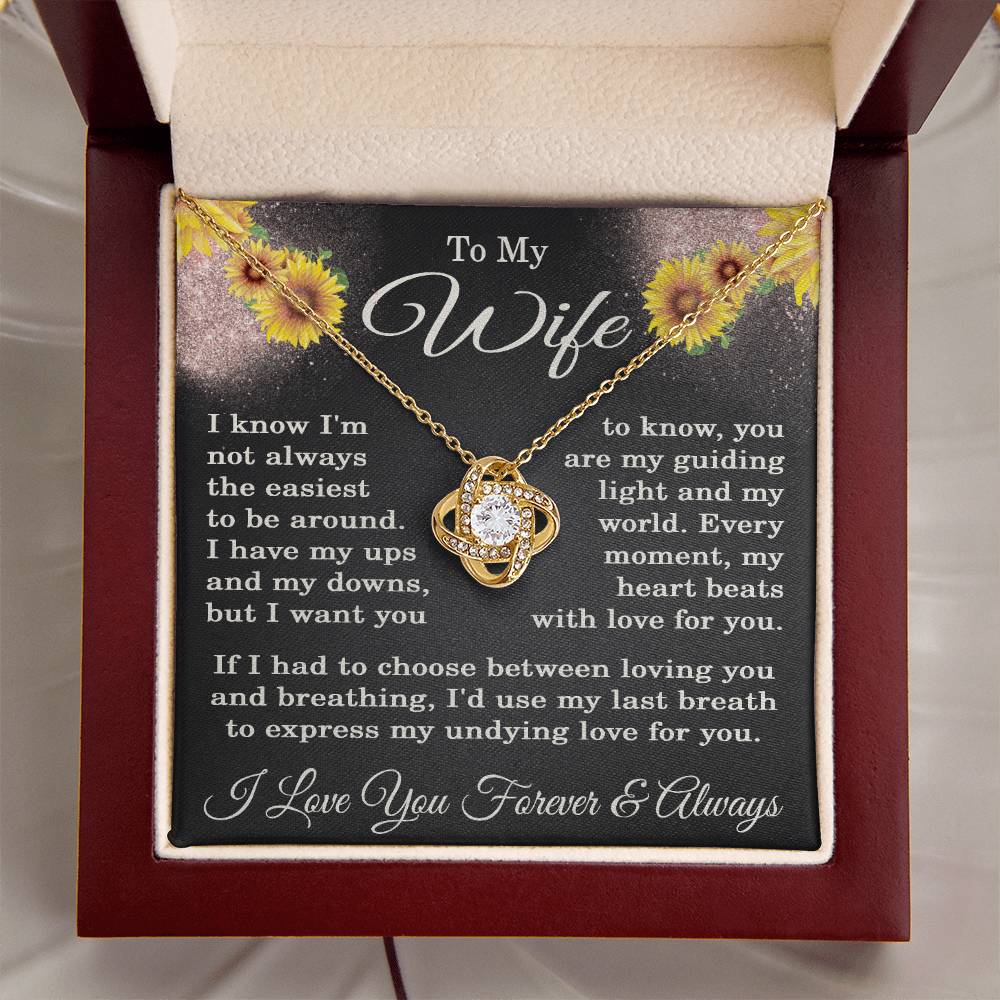 To My Wife Necklace from Husband with Flowers
