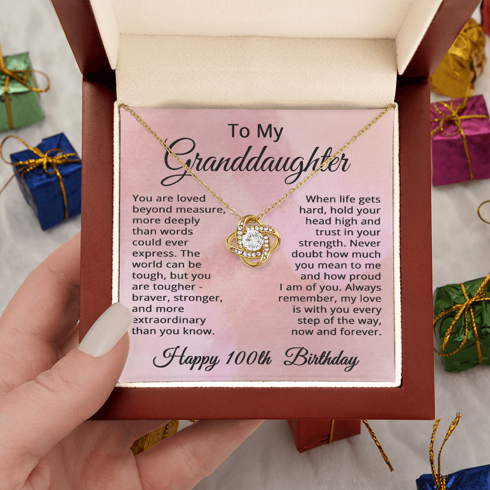 100th Birthday Gifts for Granddaughter Happy 100th Birthday Necklace Jewelry 100 Years Old Birthday Gift