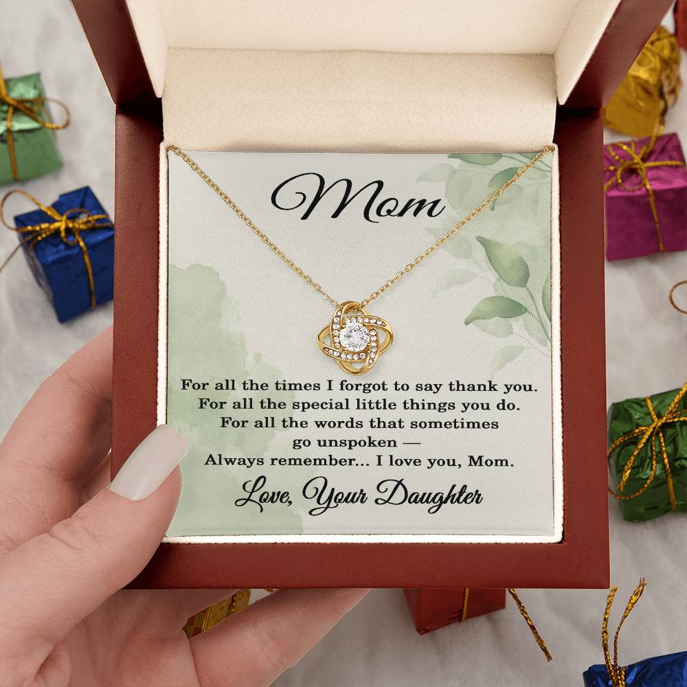 Mom Necklace from Daughter - Mom Birthday Gift from Daughter - Jewelry for Mothers from Daughter