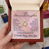 Load image into Gallery viewer, To My Bonus Daughter Necklace from Stepmom or Stepdad - Stepdaughter Gift for Birthday
