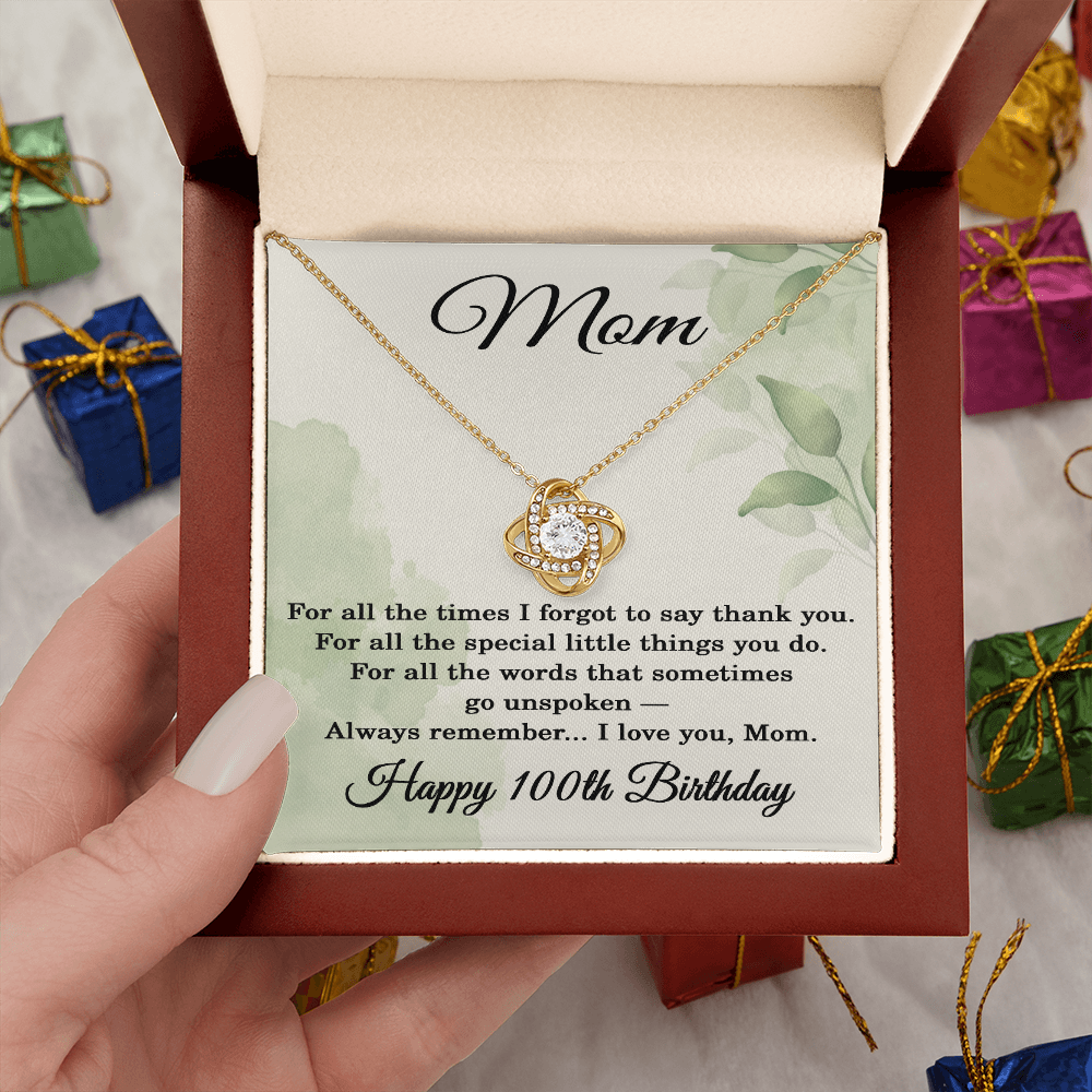 100th Birthday Gifts for Mom - 100th Birthday Necklace for Mom - Happy 100th Birthday Jewelry for Mothers