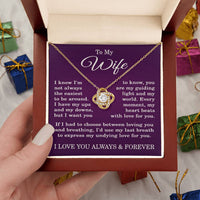 Load image into Gallery viewer, To My Wife Necklace from Husband Anniversary Jewelry for Wife with Purple Background
