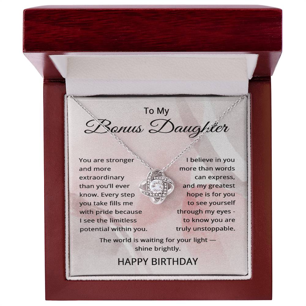 Birthday Gifts for Bonus Daughter Adult - To My Bonus Daughter Necklace